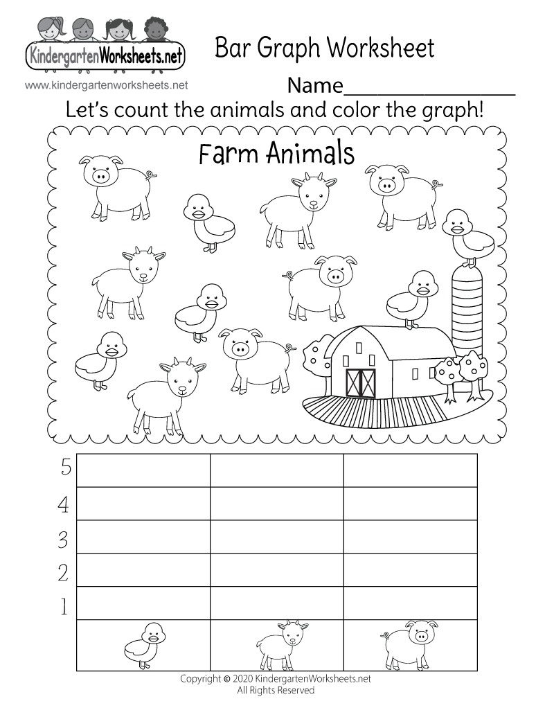 Free Printable Farm Animals Bar Graph Worksheet for Printable Farm Animals Bar Graph Worksheet