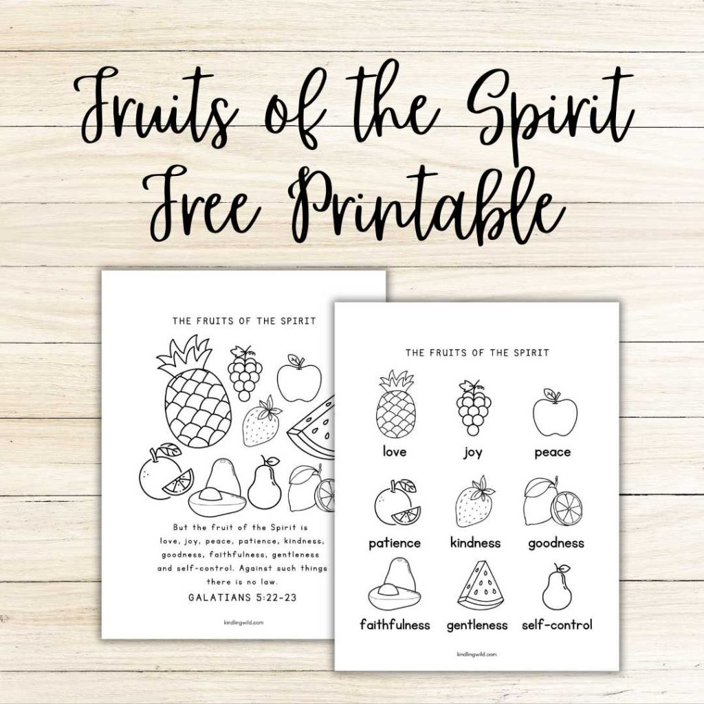 Free Printable Fruits Of The Spirit Colouring Page - Kindling Wild in Fruit of the Spirit Free Printables