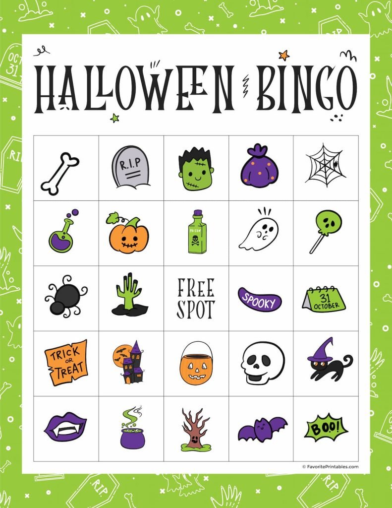 Free Printable Halloween Bingo Game - Favorite Printables pertaining to Halloween Bingo Card Printable