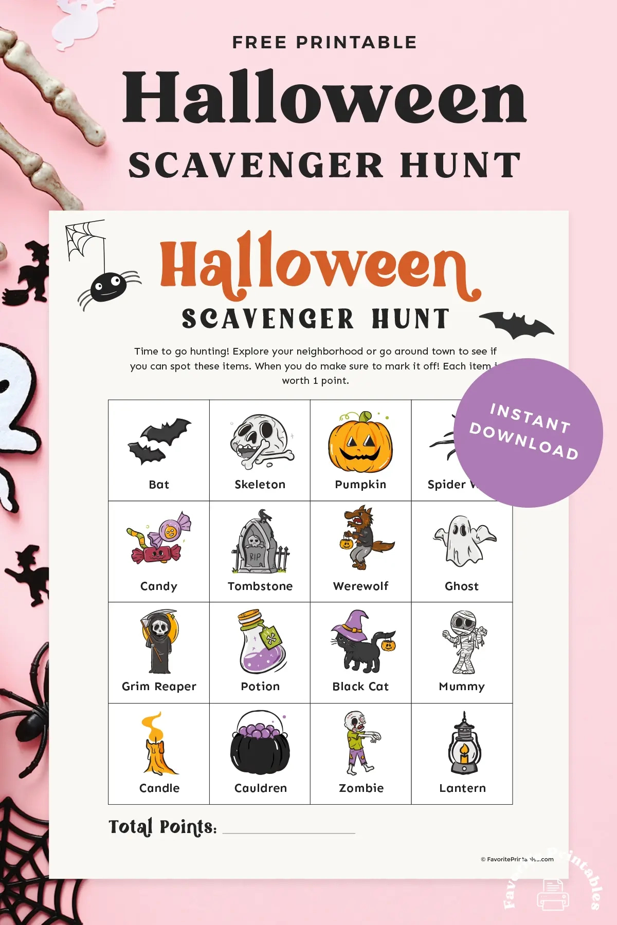 Free Printable Halloween Scavenger Hunt- Favorite Printables with Halloween Scavenger Hunt Free Printable