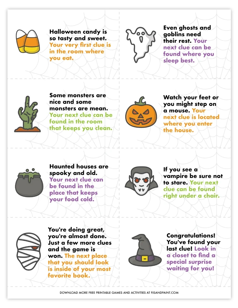Free Printable Halloween Scavenger Hunt For Kids - Pjs And Paint for Halloween Scavenger Hunt Free Printable