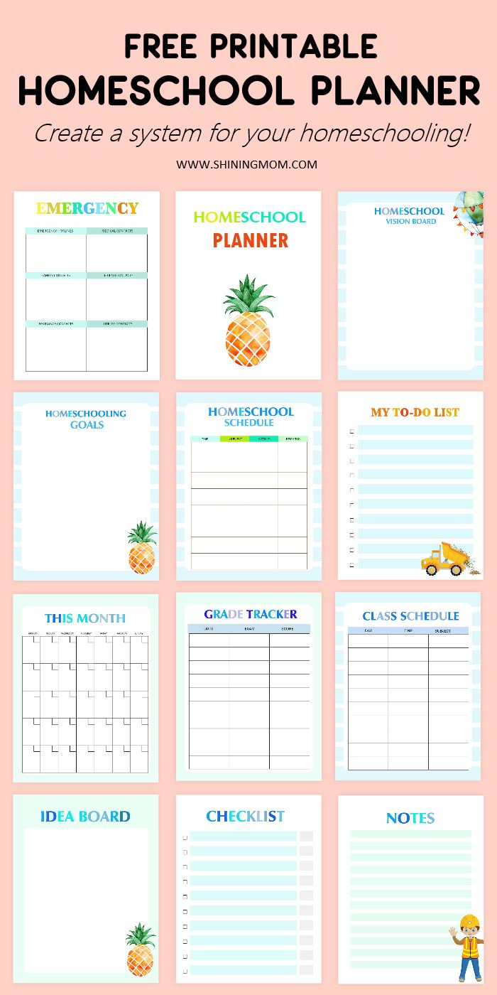 Free Printable Homeschool Planner – 15 Awesome Templates! regarding Free Homeschool Planning Printables