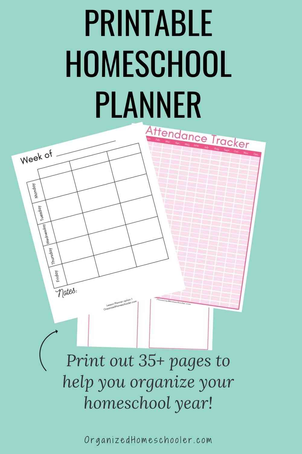 Free Printable Homeschool Planner ~ The Organized Homeschooler throughout Homeschool Planners Free Printable