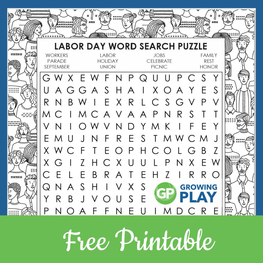Free Printable Labor Day Word Search Puzzle - Growing Play for Free Printable Labor Day Word Search