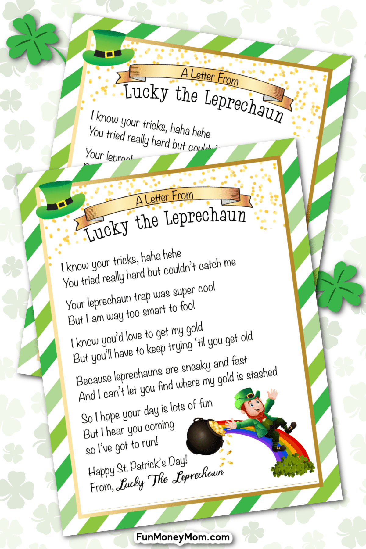 Free Printable Leprechaun Letter - Fun Money Mom for Free Printable Leprechaun Letter