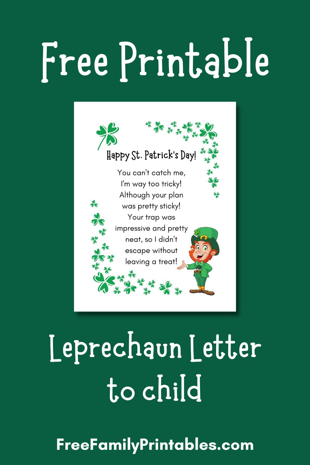 Free Printable Leprechaun Letter To Child - Making Frugal Fun in Free Printable Leprechaun Letter