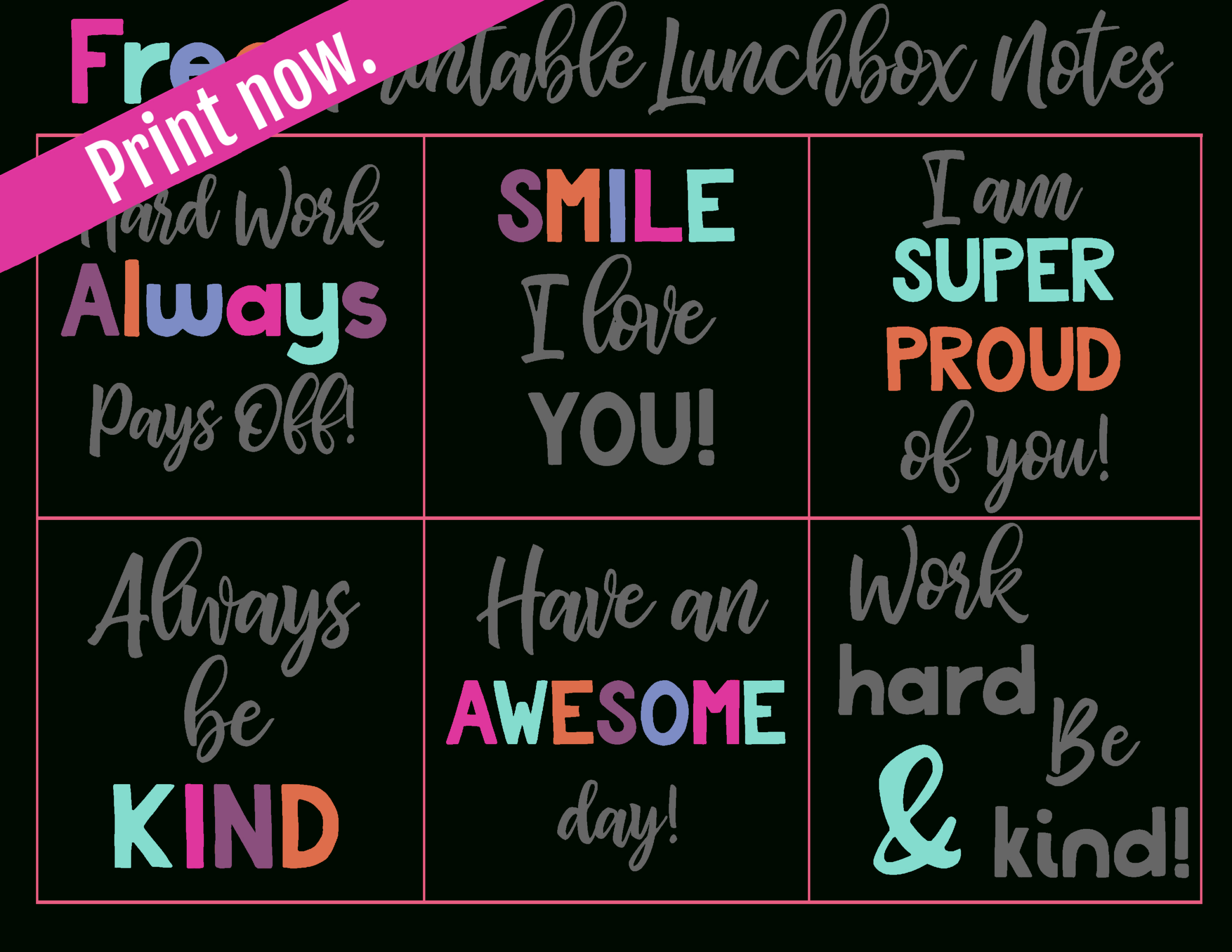 Free Printable Lunchbox Notes | Simply Being Mommy | Free Printables throughout Free Printable Lunch Notes For Daughter