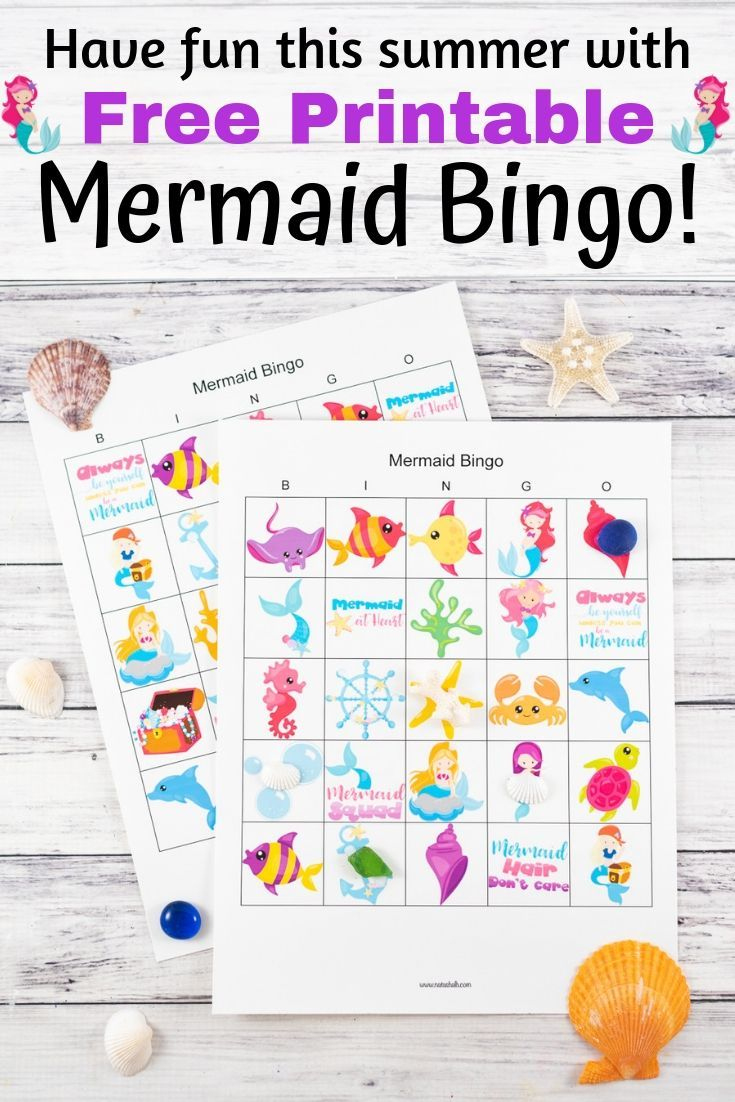 Free Printable Mermaid Bingo (Fun &amp;amp; Easy Mermaid Party Activity!) with regard to Free Mermaid Party Printables
