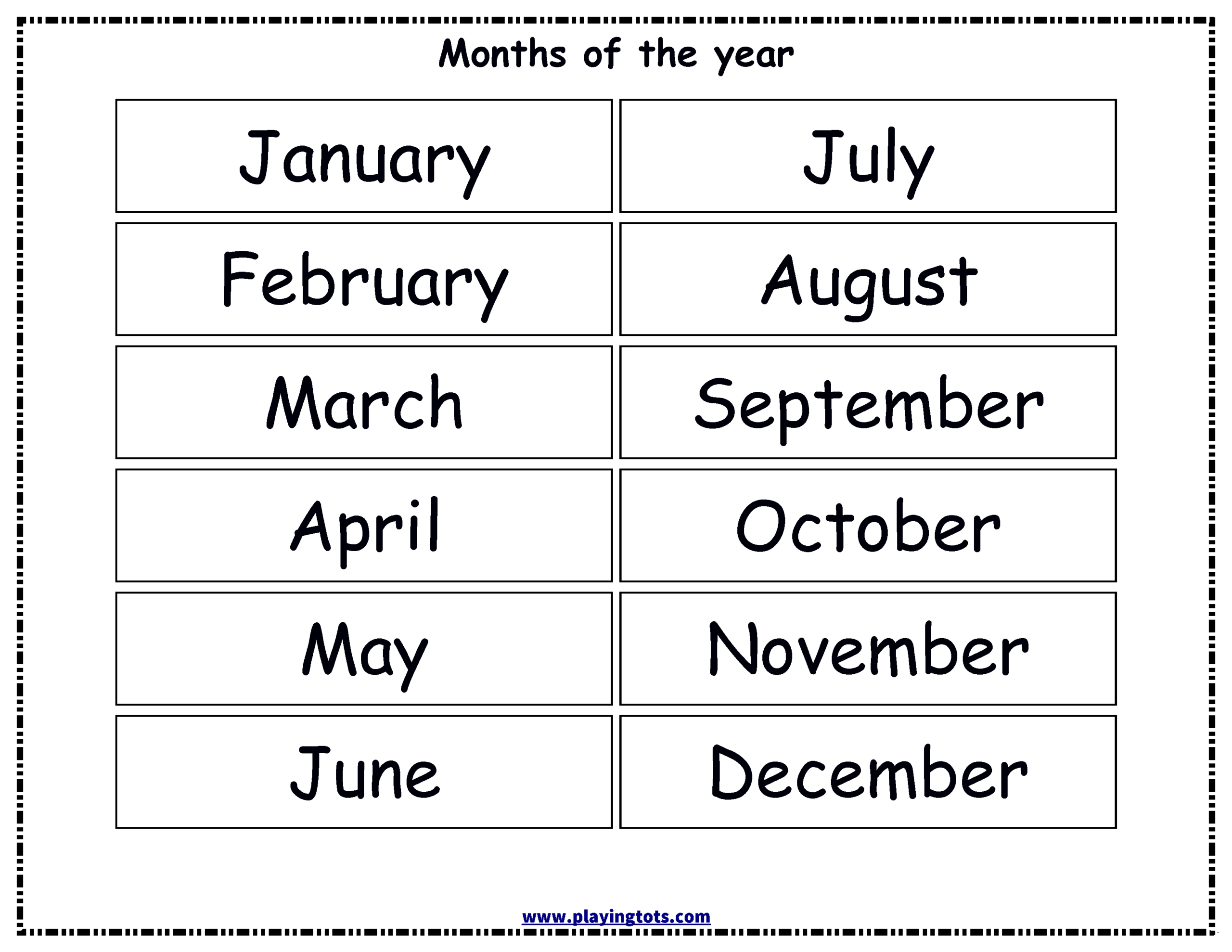 Free Printable Months Of The Year Chart - Printable Design Resources intended for Printable Months of the Year Chart