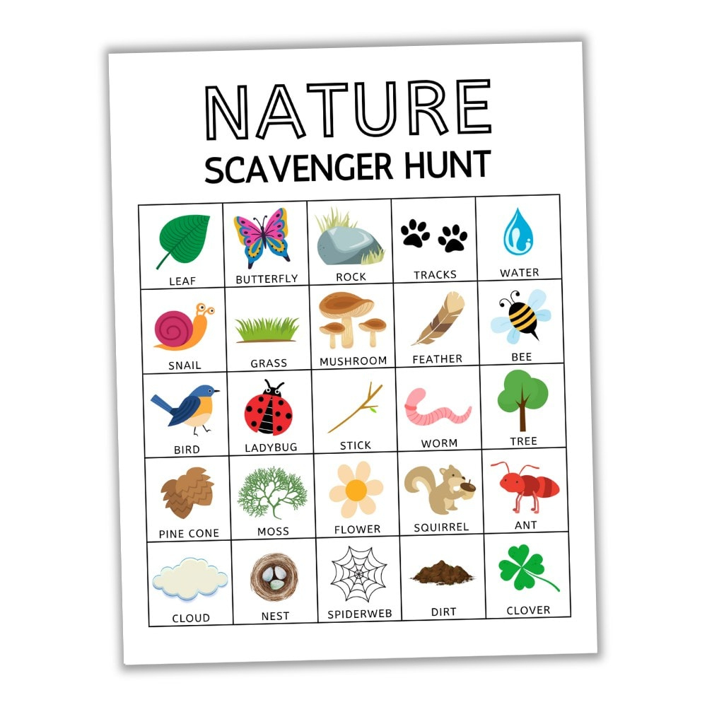 Free Printable Nature Scavenger Hunt For Kids - The Craft-At-Home inside Free Nature Scavenger Hunt Printable