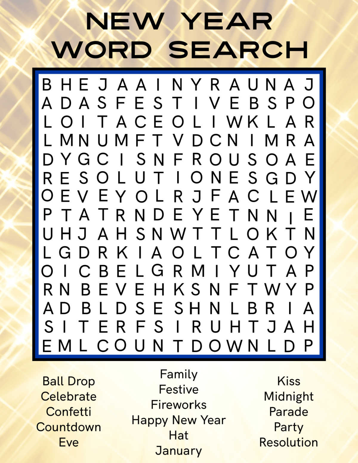 Free Printable New Year Word Search - Mama Likes This for Free Printable New Year Word Search