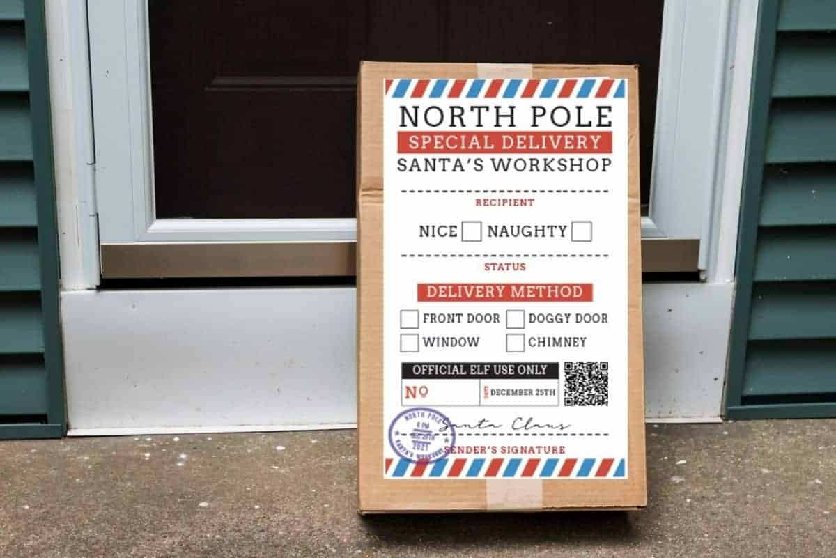 Free Printable North Pole Shipping Shipping Label From Santa for Free Printable North Pole Special Delivery Printable