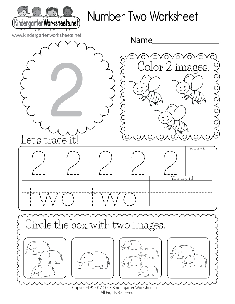 Free Printable Number Two Worksheet in Number Two Worksheet Printable