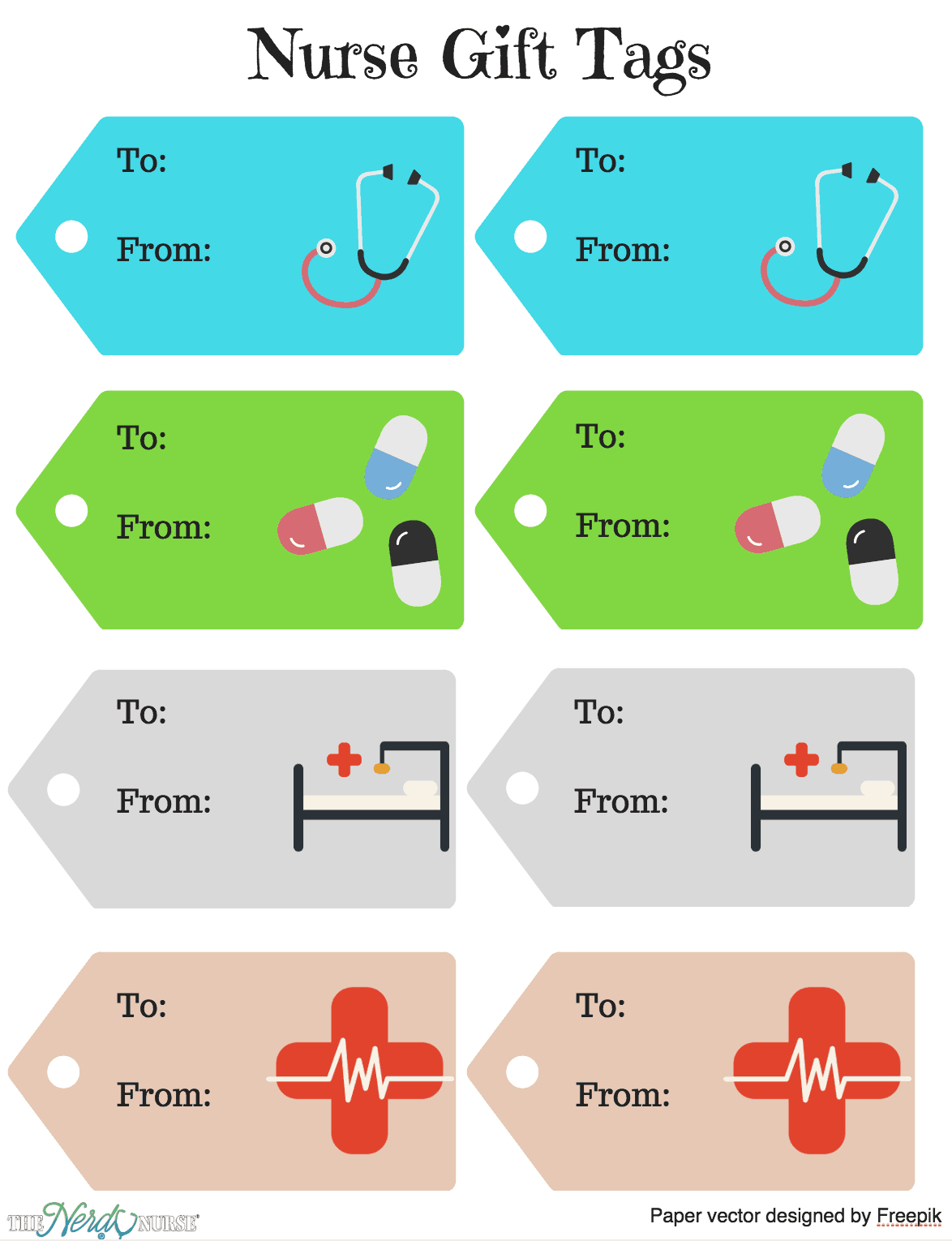 Free Printable: Nurse Gift Tags - The Nerdy Nurse with regard to Free Printable Nurse Gift Tags