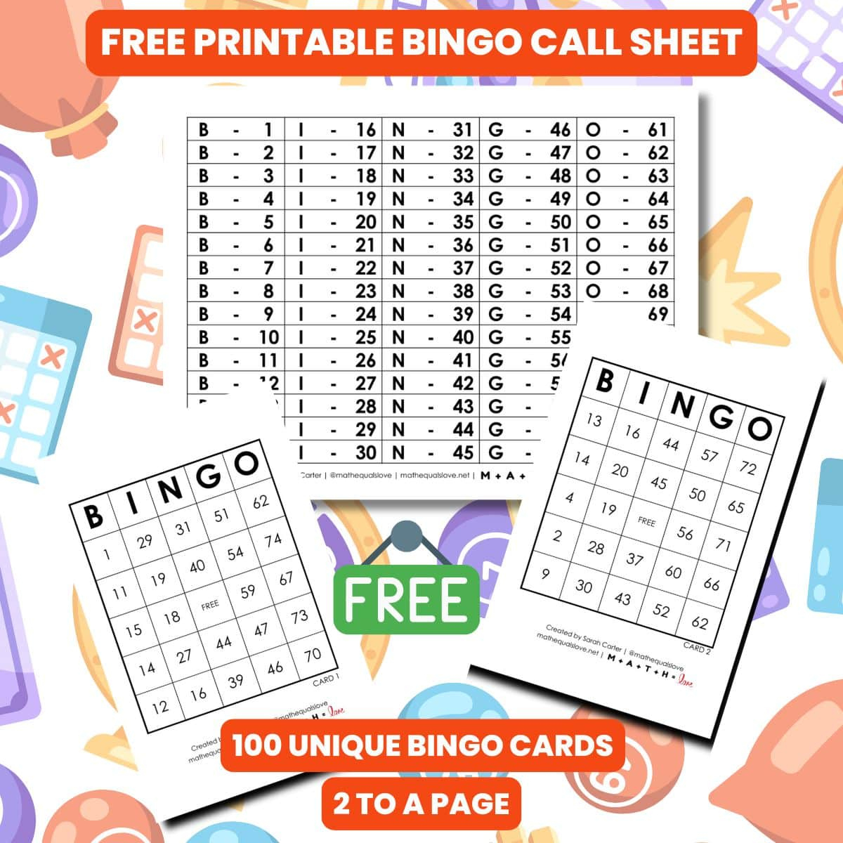 Free Printable Pdf Bingo Cards And Call Sheet (1-75) pertaining to Free Printable Number Bingo Cards 1 75