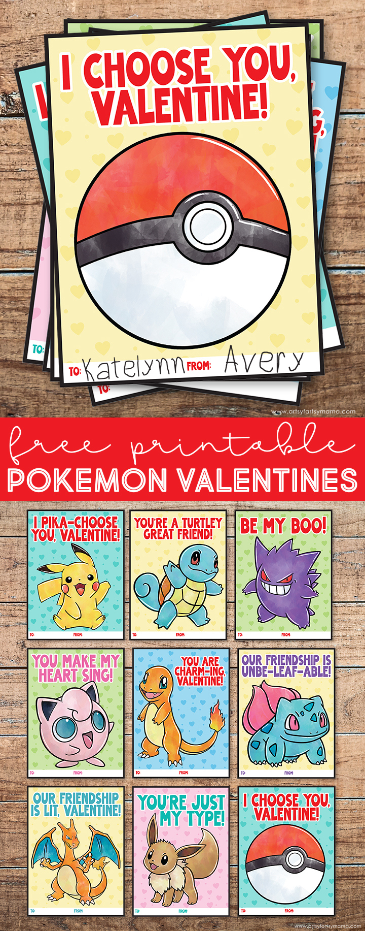 Free Printable Pokémon Valentines | Artsy-Fartsy Mama regarding Free Pokemon Valentine Printables