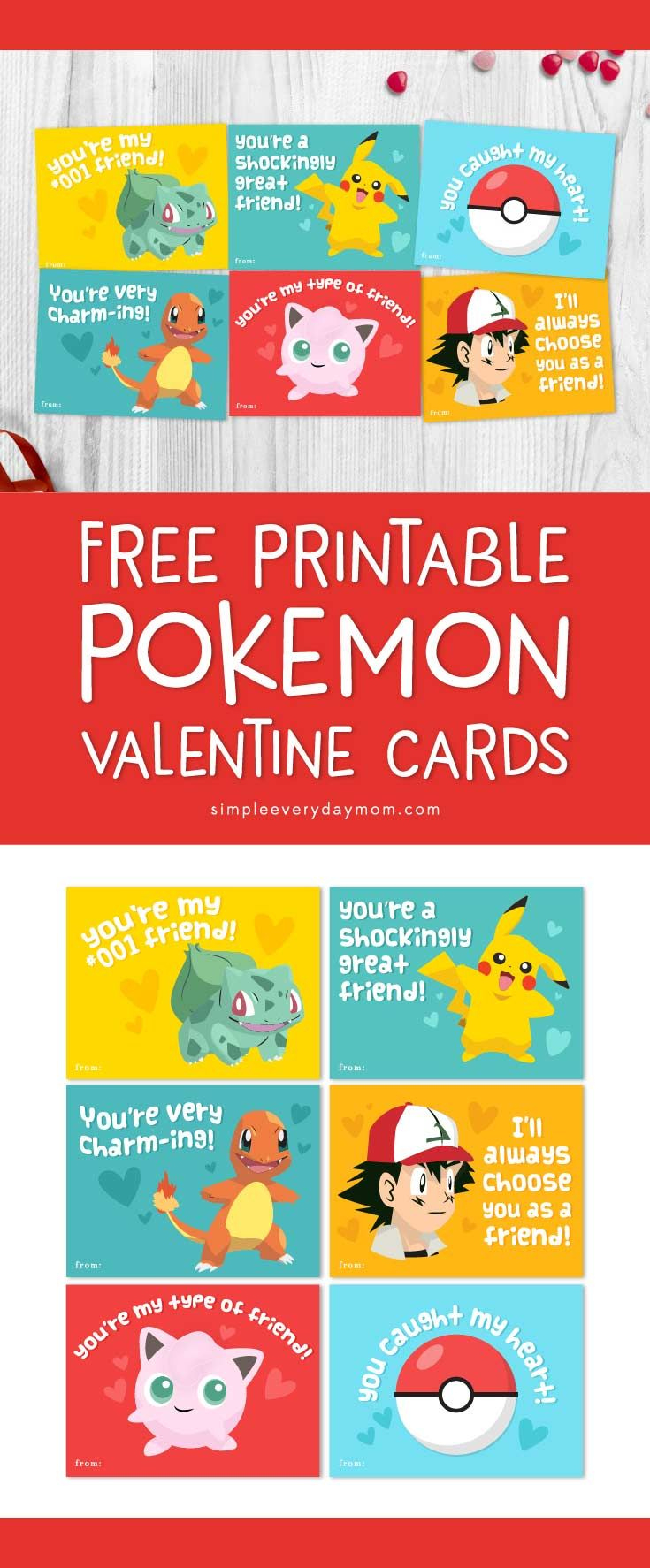 Free Printable Pokemon Valentines Cards For Kids in Free Pokemon Valentine Printables