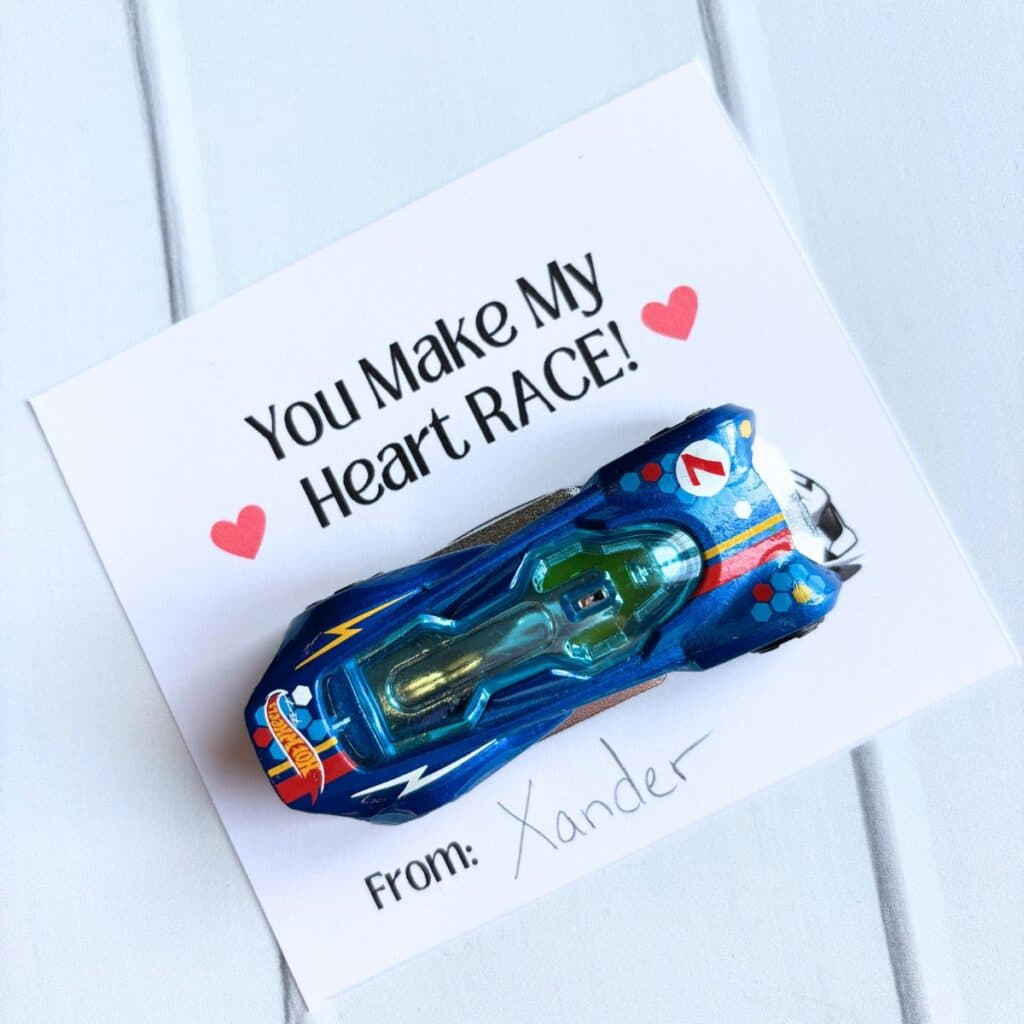 Free Printable Race Car Valentines For Kids! - Simply Full Of Delight with regard to Free Printable Hot Wheels Valentines