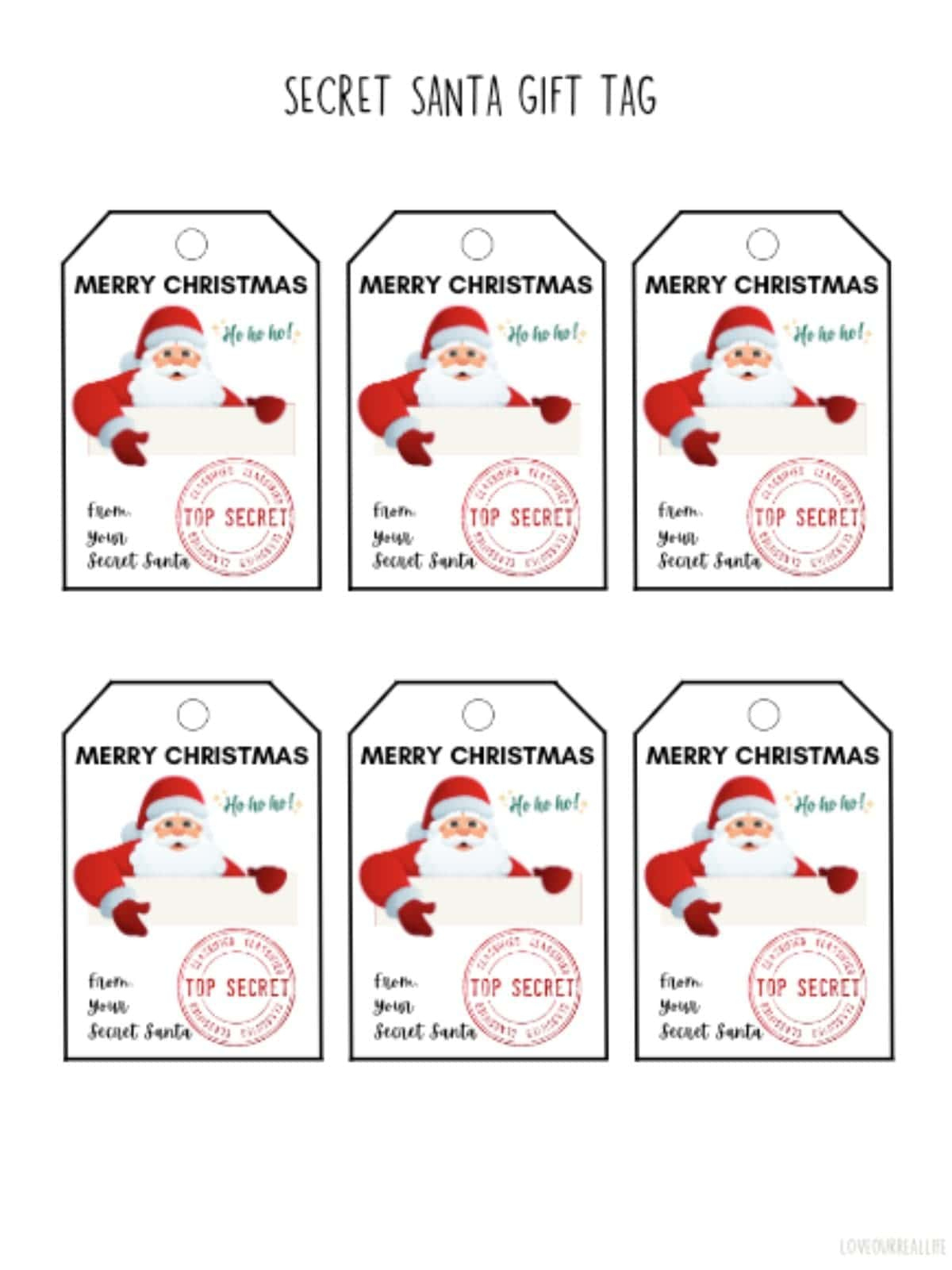 Free Printable Santa Gift Tags (Download Instantly To Print regarding Printable Secret Santa Labels