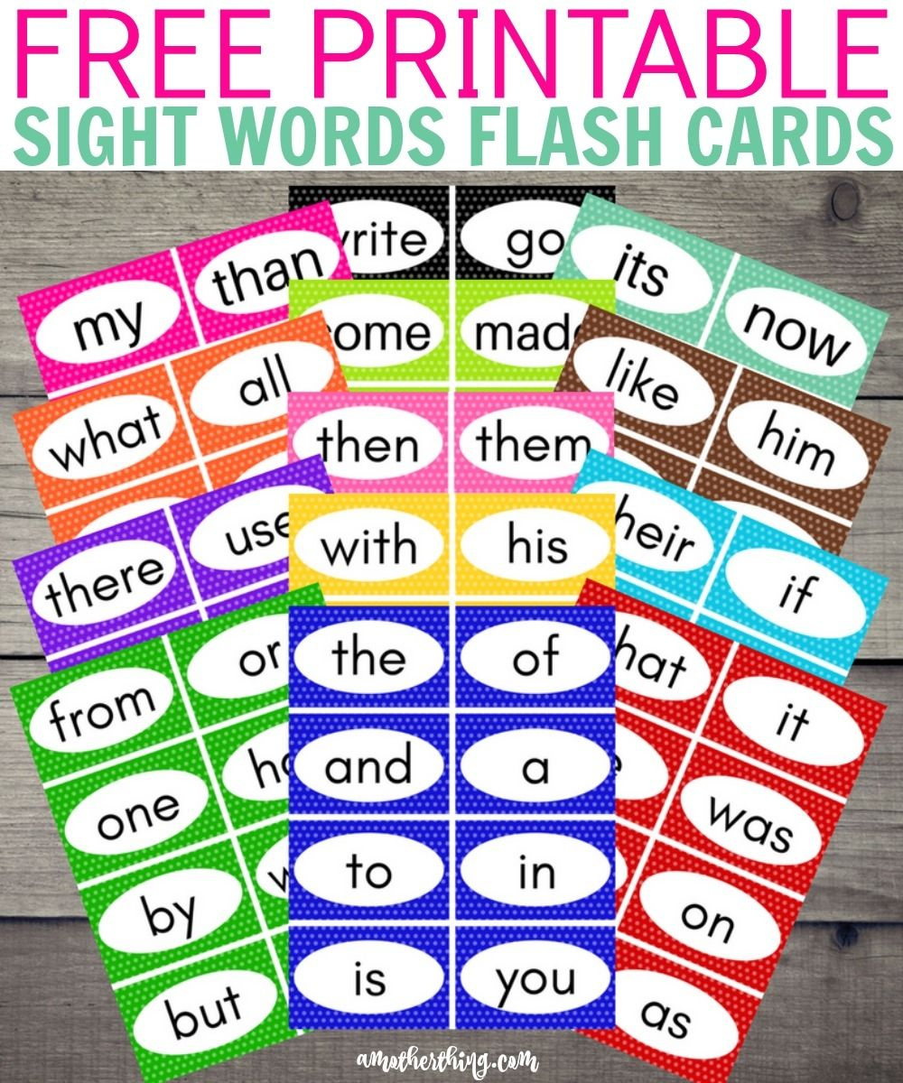Free Printable Sight Word Flash Cards throughout Free Printable Sight Word Cards