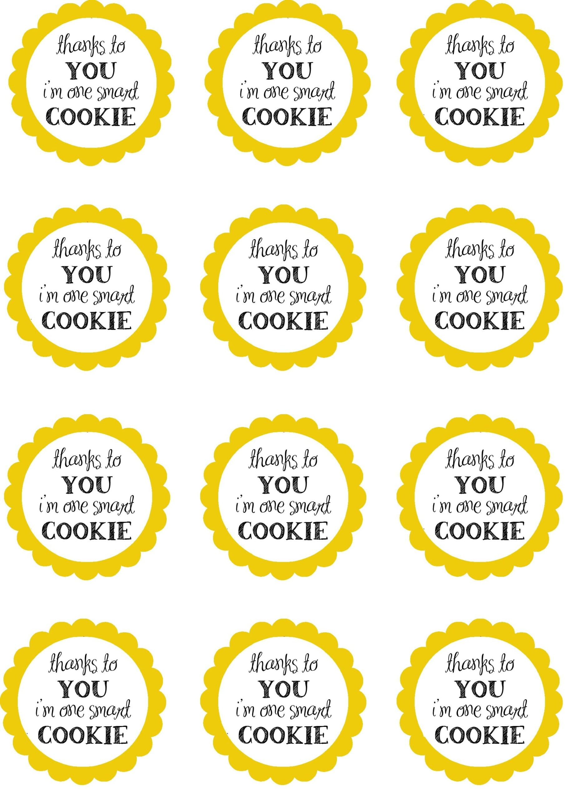 Free Printable Smart Cookie Tags - Printable Party Favors within You&amp;amp;#039;re One Smart Cookie Free Printable