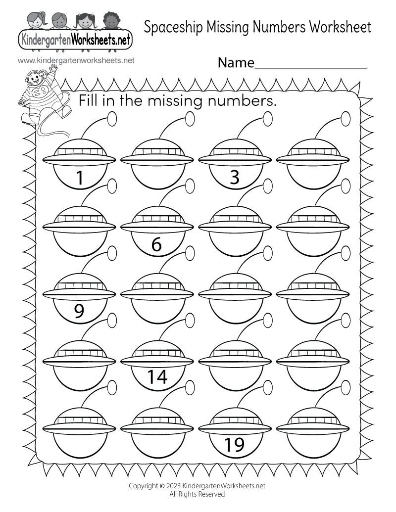 Free Printable Spaceship Missing Numbers Worksheet pertaining to Spaceship Missing Numbers Worksheet