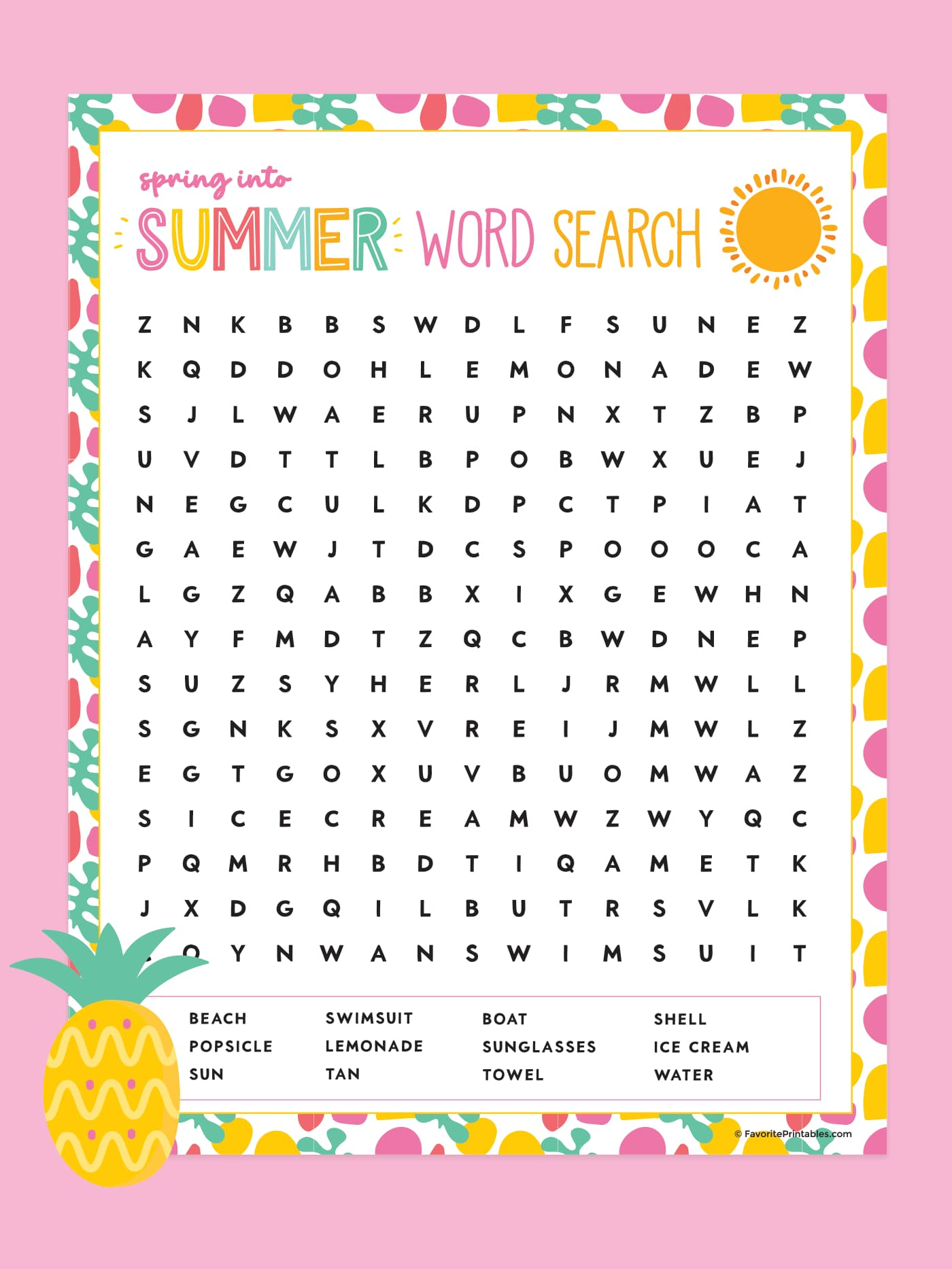 Free Printable Summer Word Search - Favorite Printables pertaining to Free Printable Word Searches Summer
