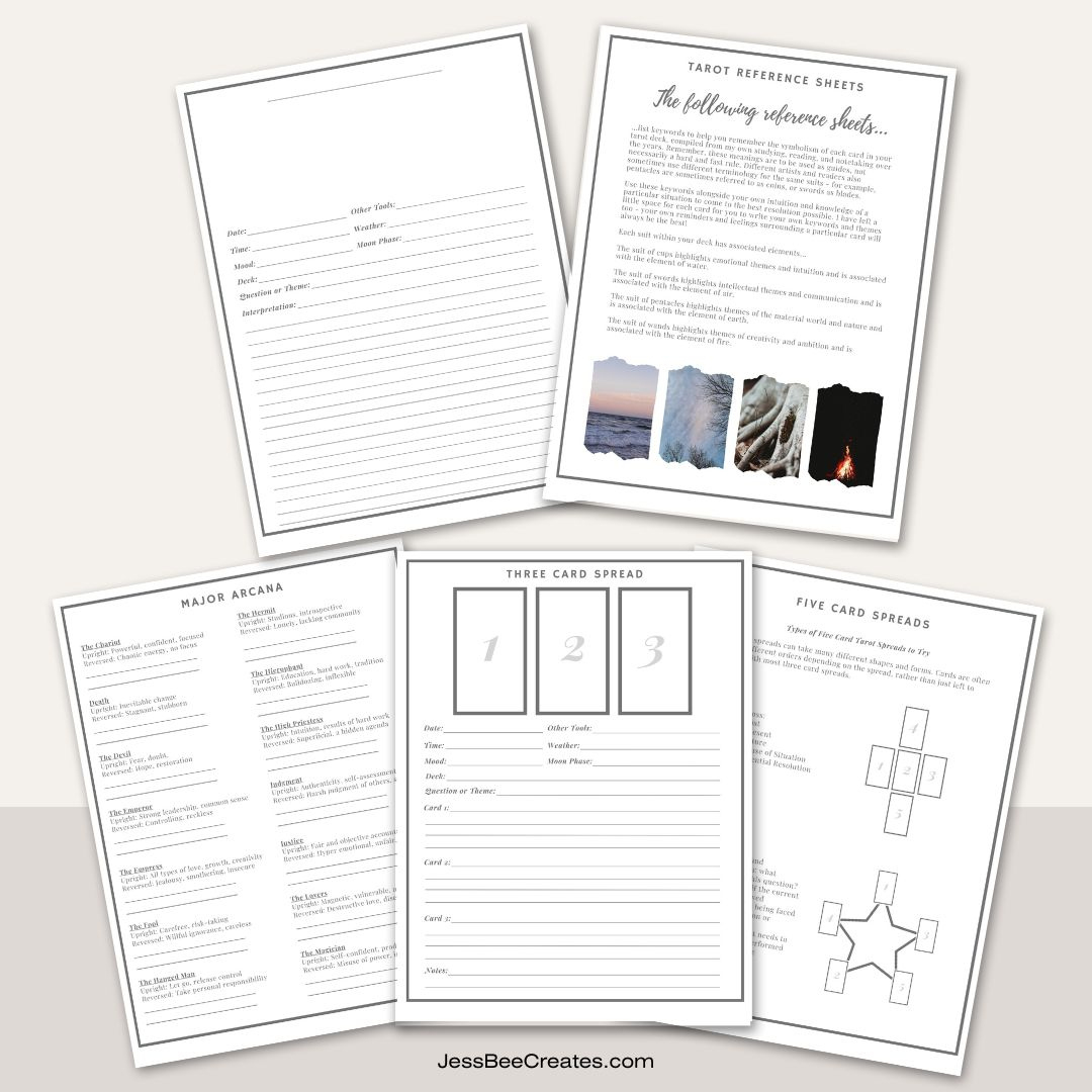 Free Printable Tarot Journal And 2025 Calendar – Jessbeecreates with regard to Free Printable Tarot Journal Pages