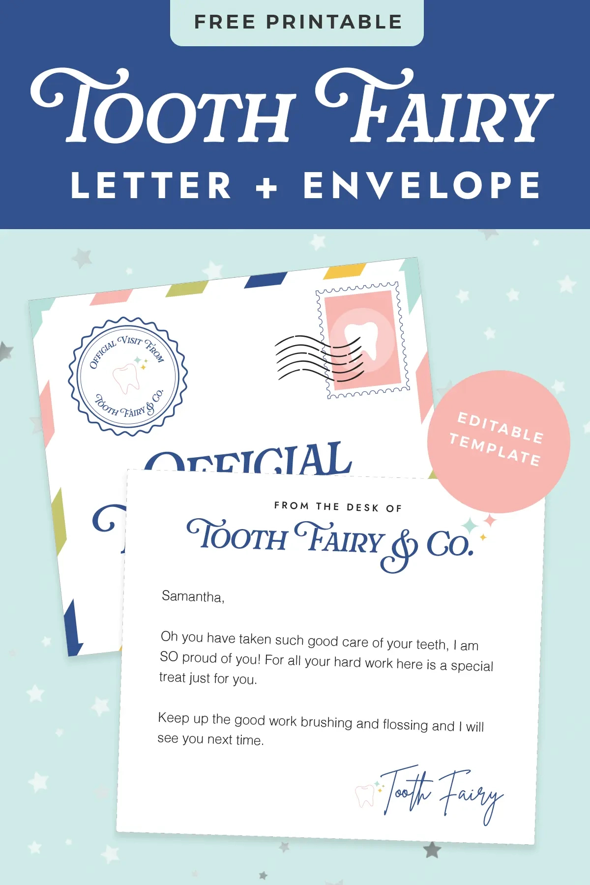 Free Printable Tooth Fairy Letter - Favorite Printables in Template Free Miniature Free Printable Tooth Fairy Letter and Envelope