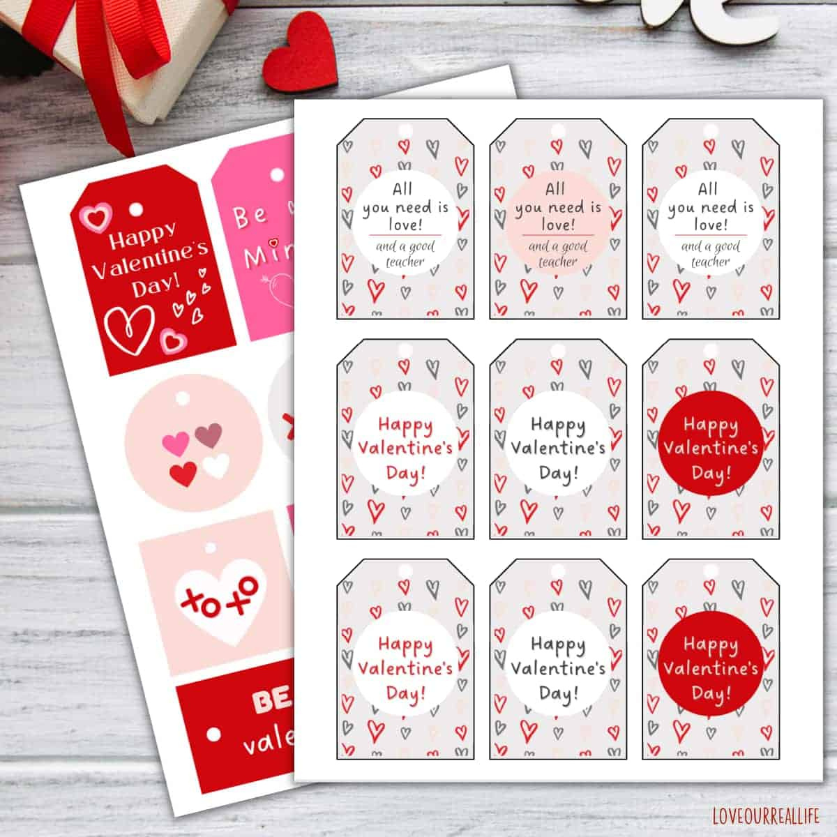 Free Printable Valentine&amp;#039;S Gift Tags For Teachers ⋆ Love Our Real for Free Printable Teacher Valentines
