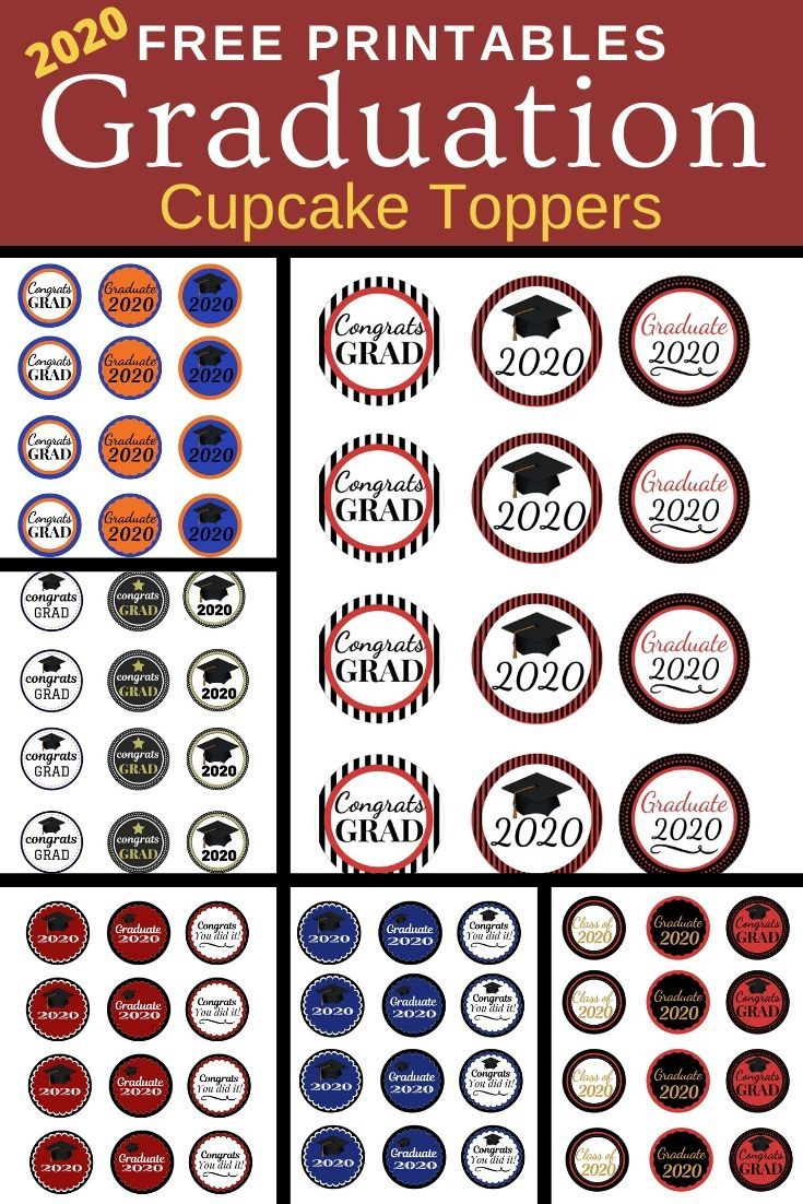 Free Printables: Graduation Cupcake Toppers for Printable Cupcake Toppers Graduation