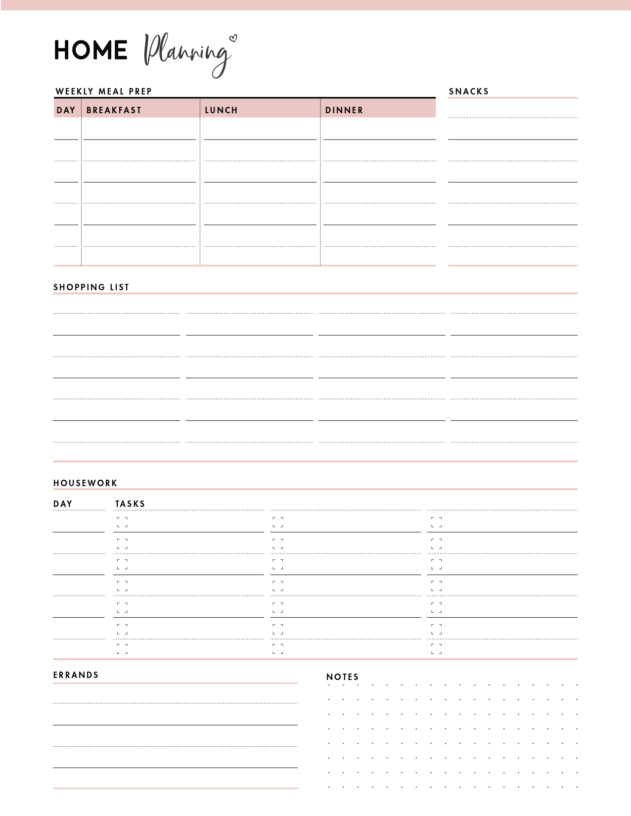 Free Printables Organization Friendly - Your Home Made Easy throughout Free Home Organisation Printables