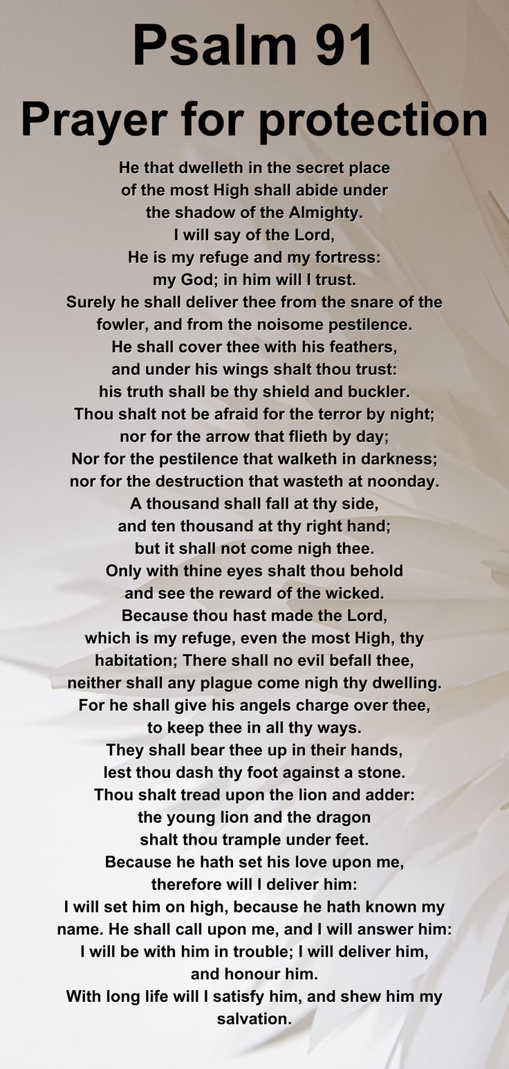 Free Psalm 91 Prayer Of Protection Printable Version throughout Psalm 91 Printable Free
