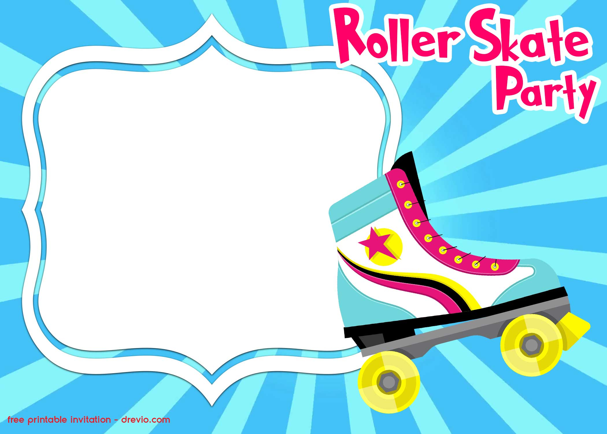 Free Roller Skating Invitation Templates within Roller Skating Invitations Free Printable