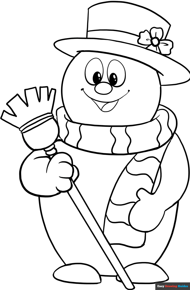 Frosty The Snowman Coloring Page | Easy Drawing Guides for Printable Frosty the Snowman