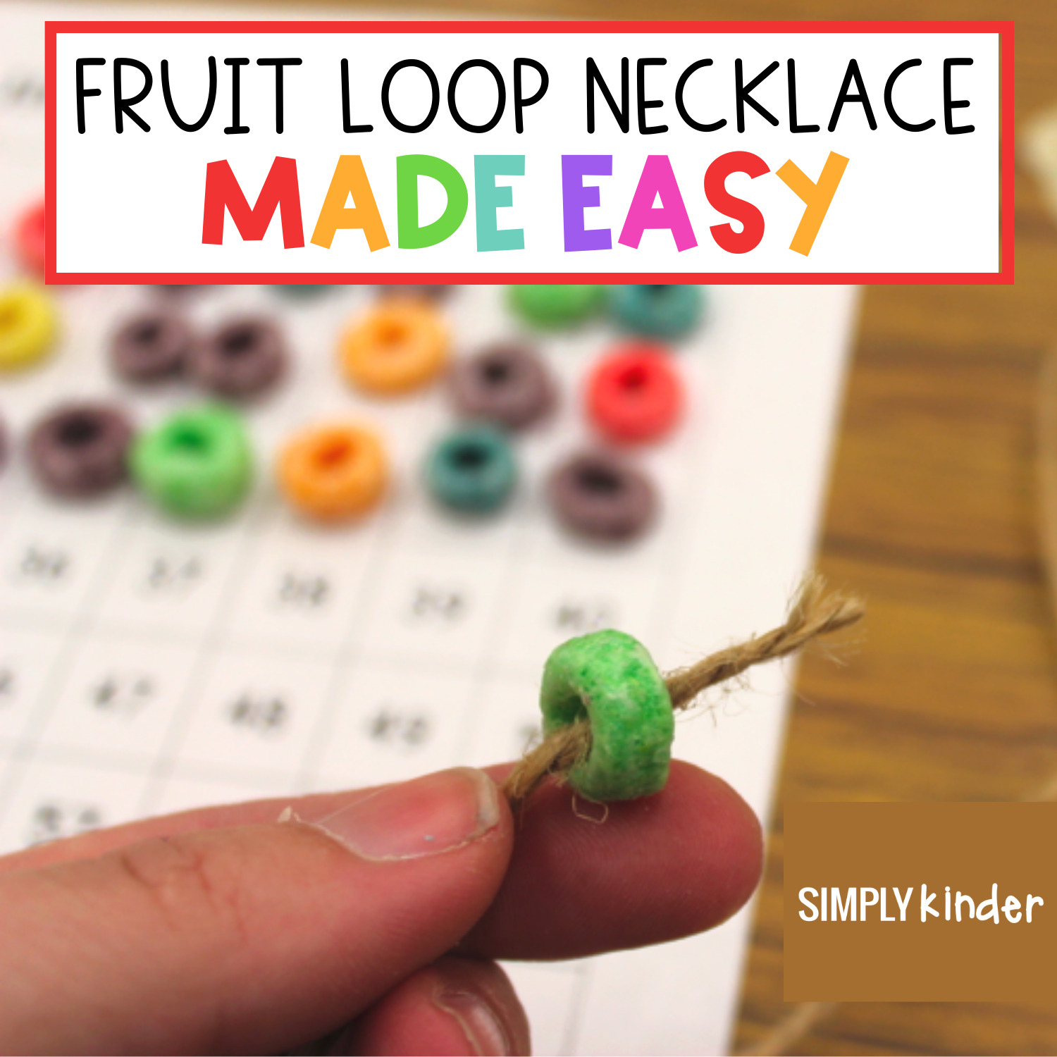Fruit Loop Necklaces for 100Th Day Necklace Printable