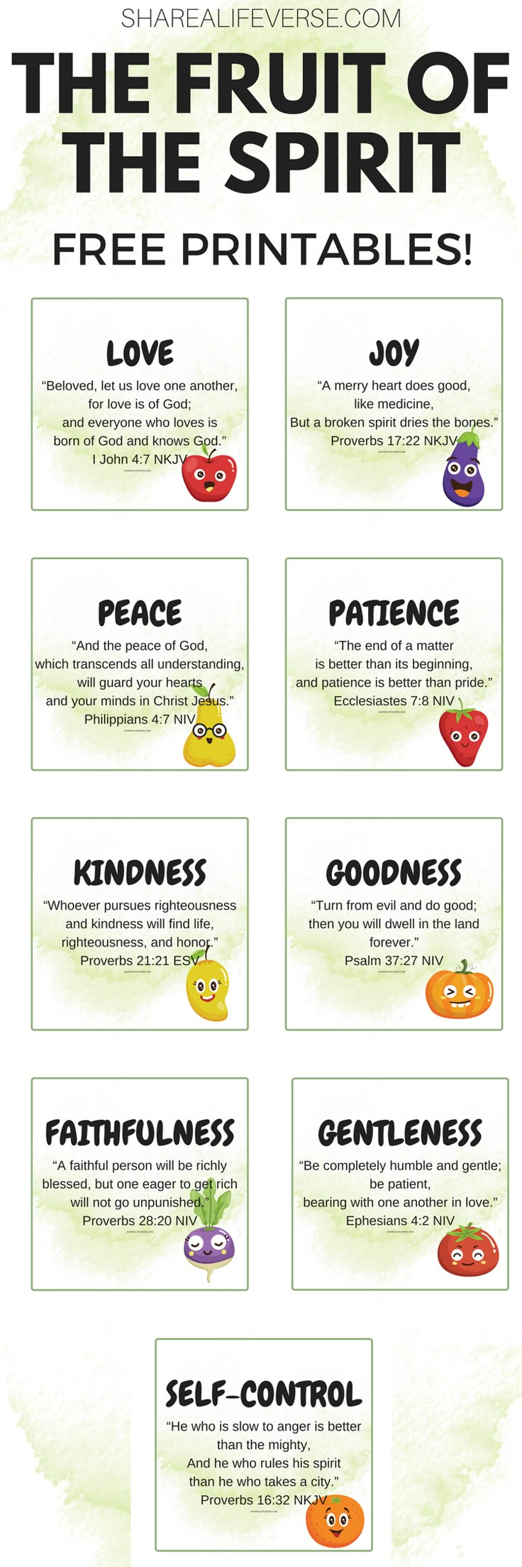 Fruit Of The Spirit Free Printable For Kids And Adults! - Cute inside Fruits Of The Spirit Free Printable