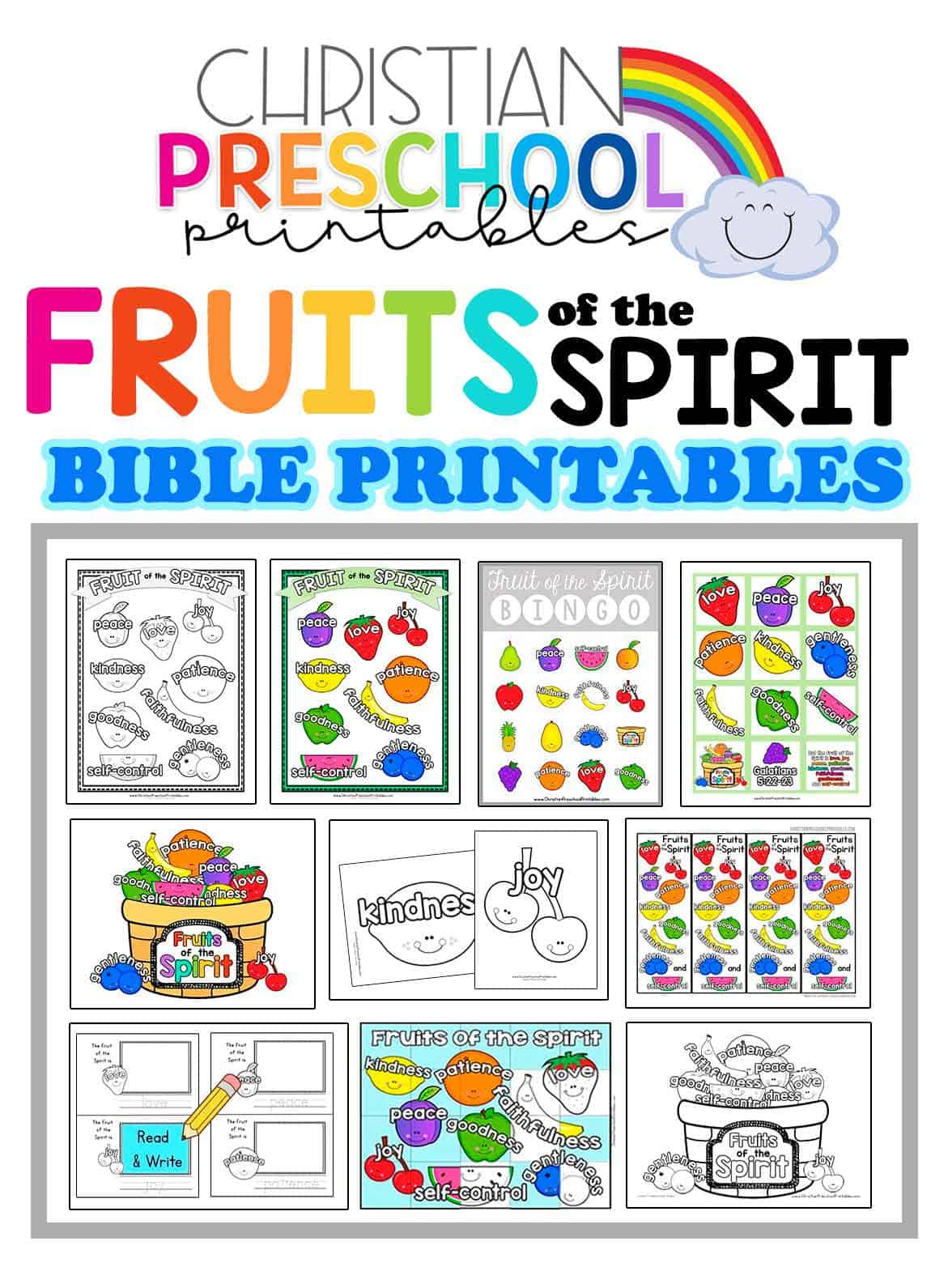 Fruit Of The Spirit Printables - Christian Preschool Printables with Fruits of the Spirit Free Printable