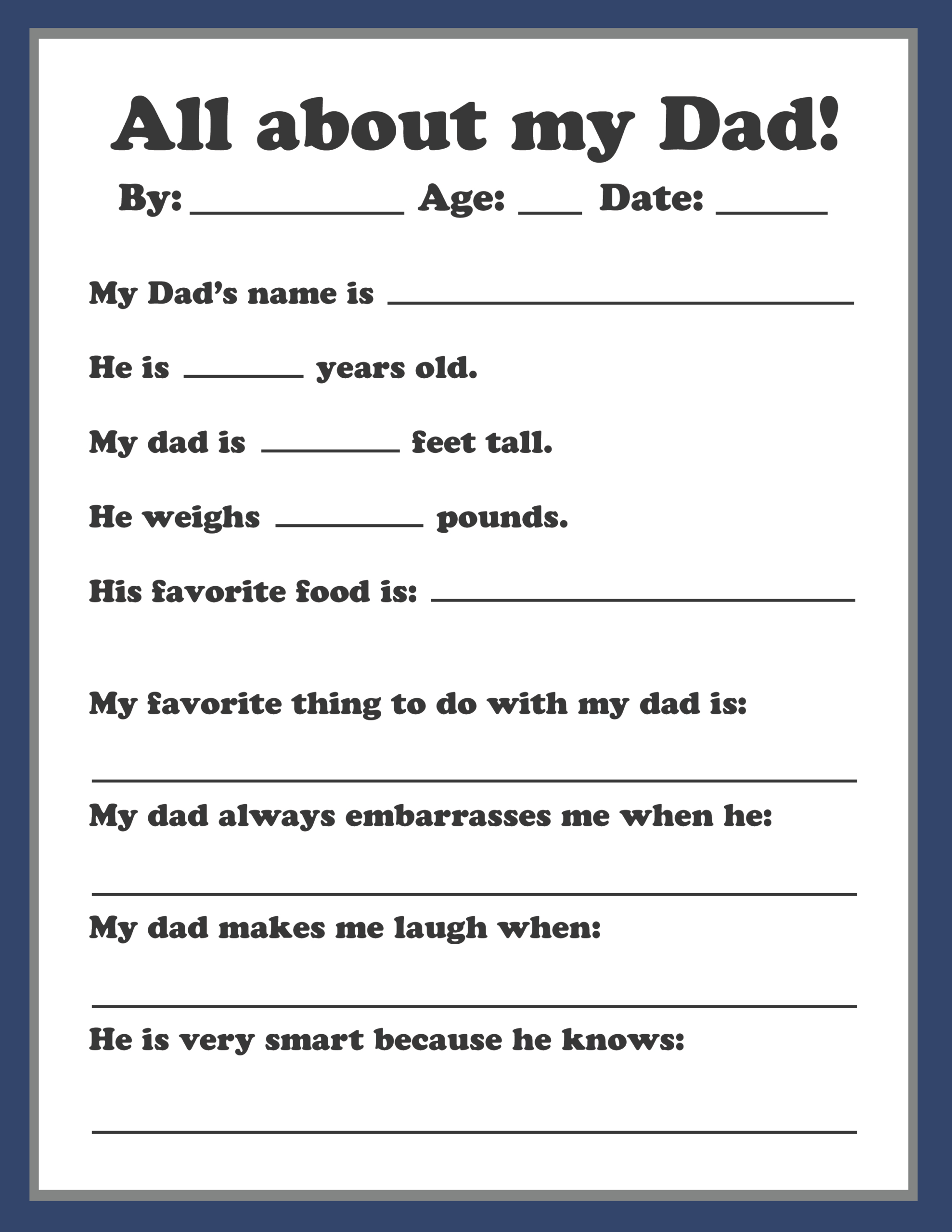 Fun Father&amp;#039;S Day Printables - Precision Printables pertaining to Free Printable Father&amp;#039;S Day Interview Questions