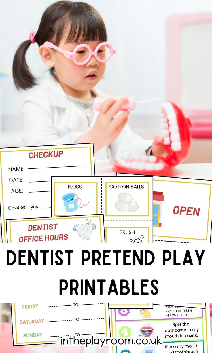 Fun Free Dentist Pretend Play Printables with Dentist Dramatic Play Free Printables