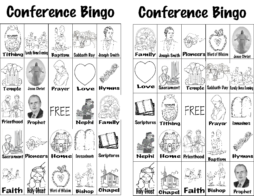 General Conference Bingo – The Idea Door for General Conference Bingo Free Printable