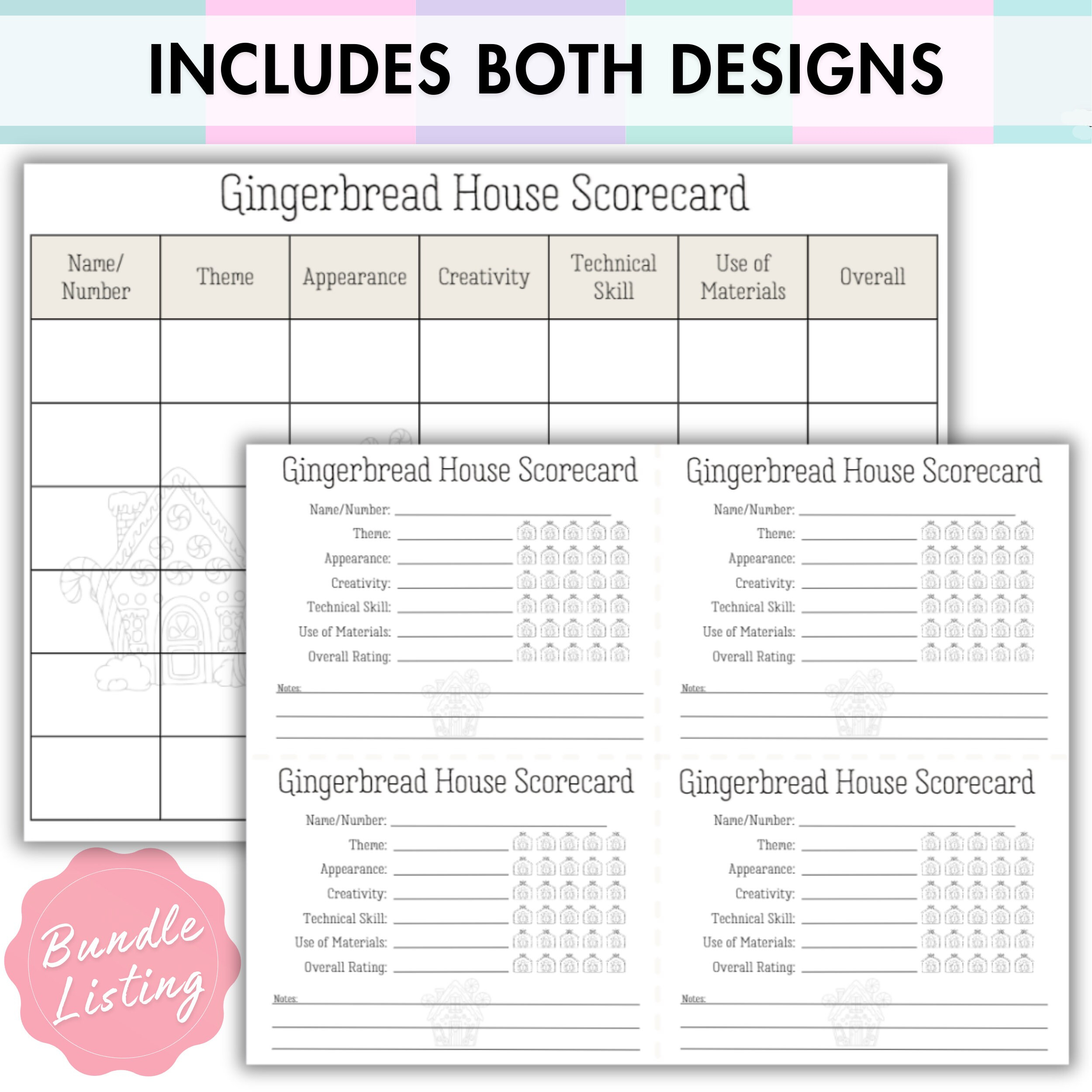 Gingerbread House Scorecard Printable, Gingerbread House Contest inside Printable Gingerbread House Judging Sheet