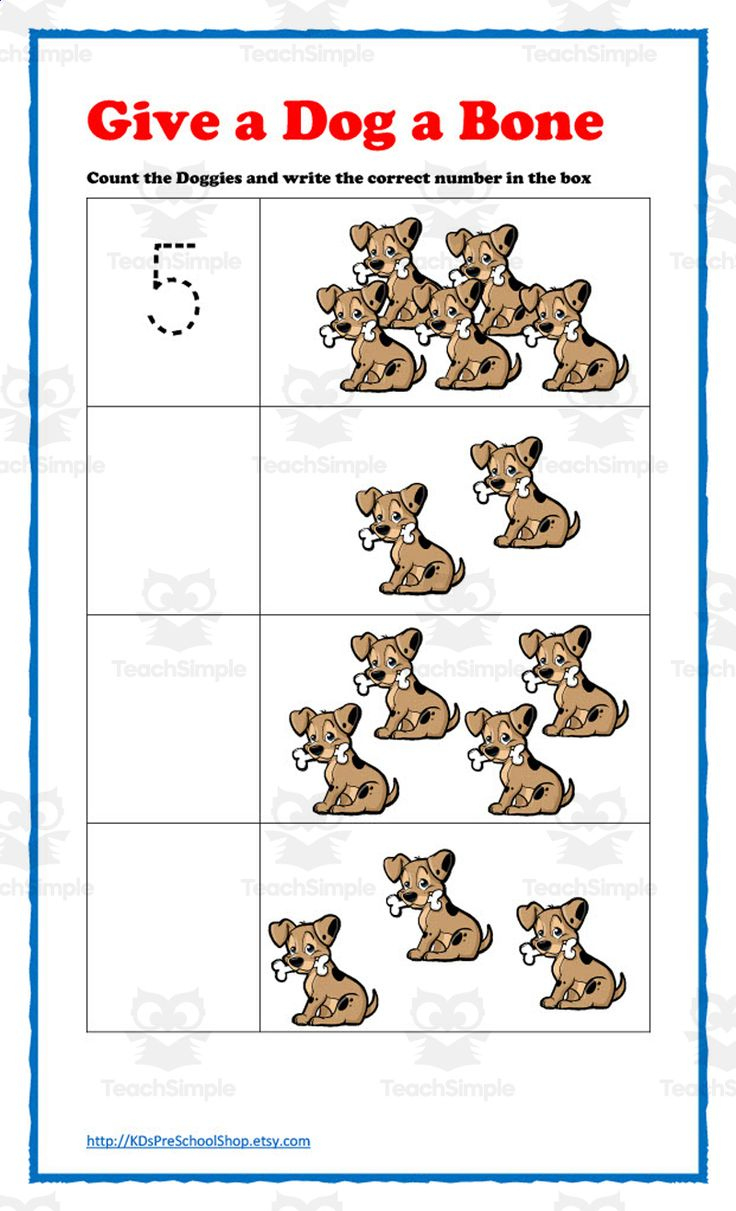 Give A Dog A Bone | Animal Math Worksheets throughout Counting Dogs Worksheet Printable