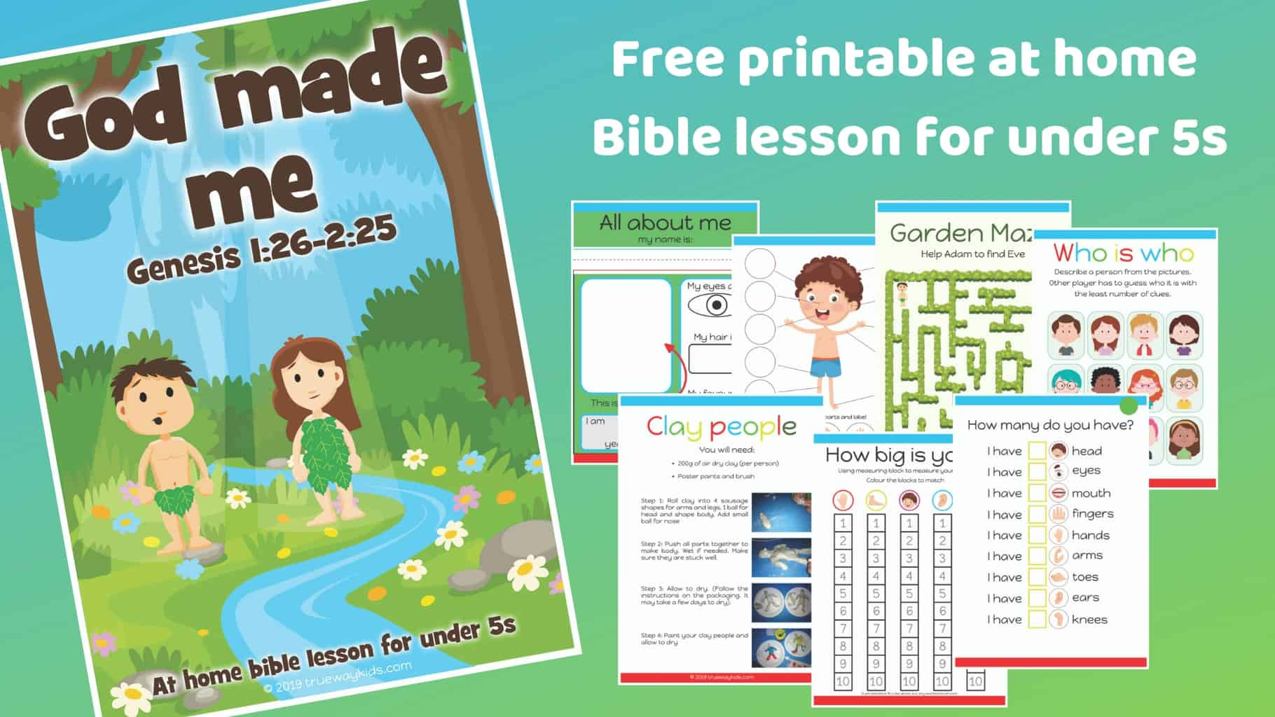 God Made Me - Genesis 2 - Trueway Kids for God Made Me Special Free Printable