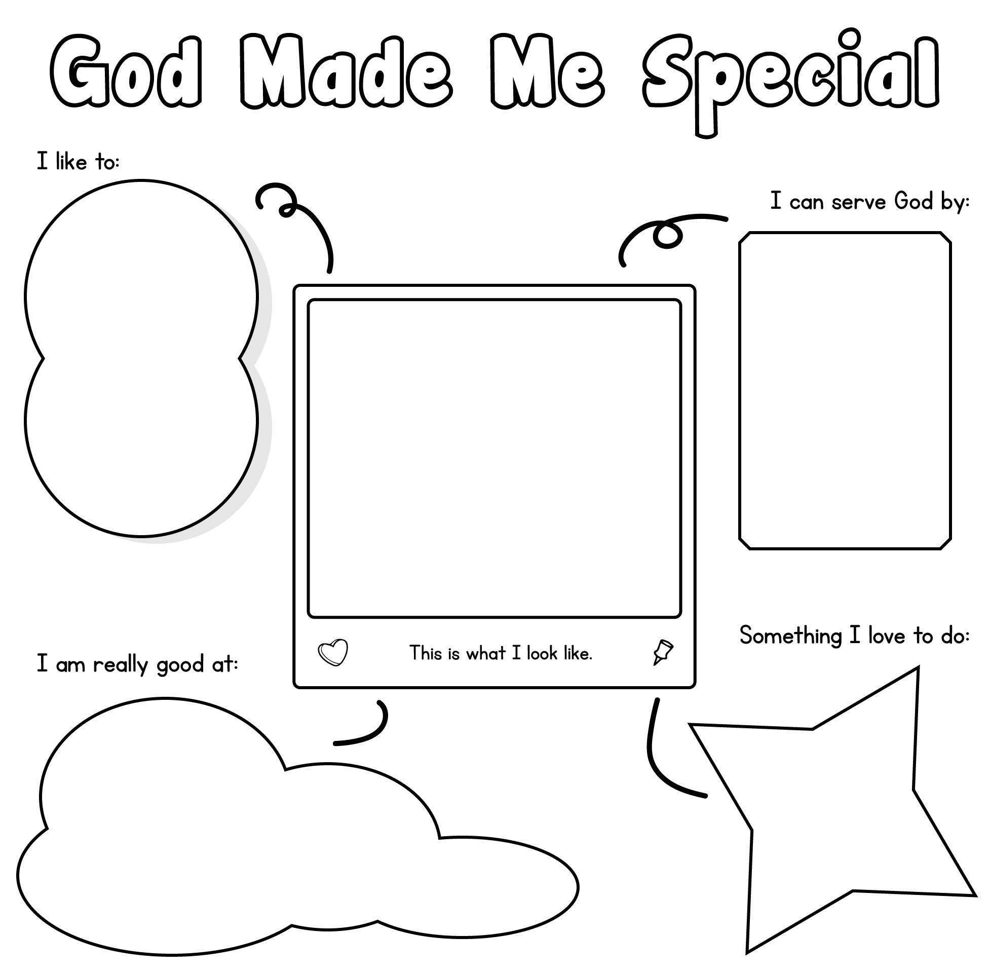 God Made Me Special Coloring Pages - 20 Free Pdf Printables within God Made Me Special Free Printable
