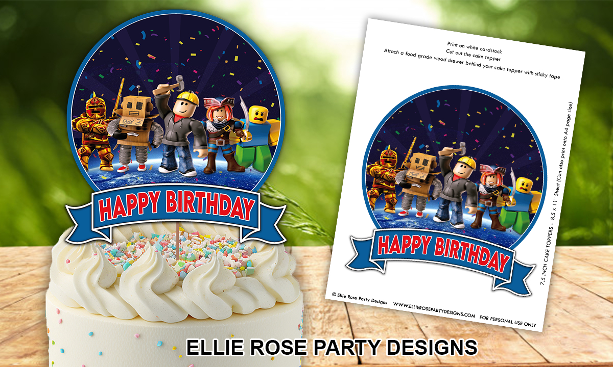 Grab The No.1 Best Roblox Birthday Cake Topper For Free pertaining to Roblox Cake Topper Free Printable