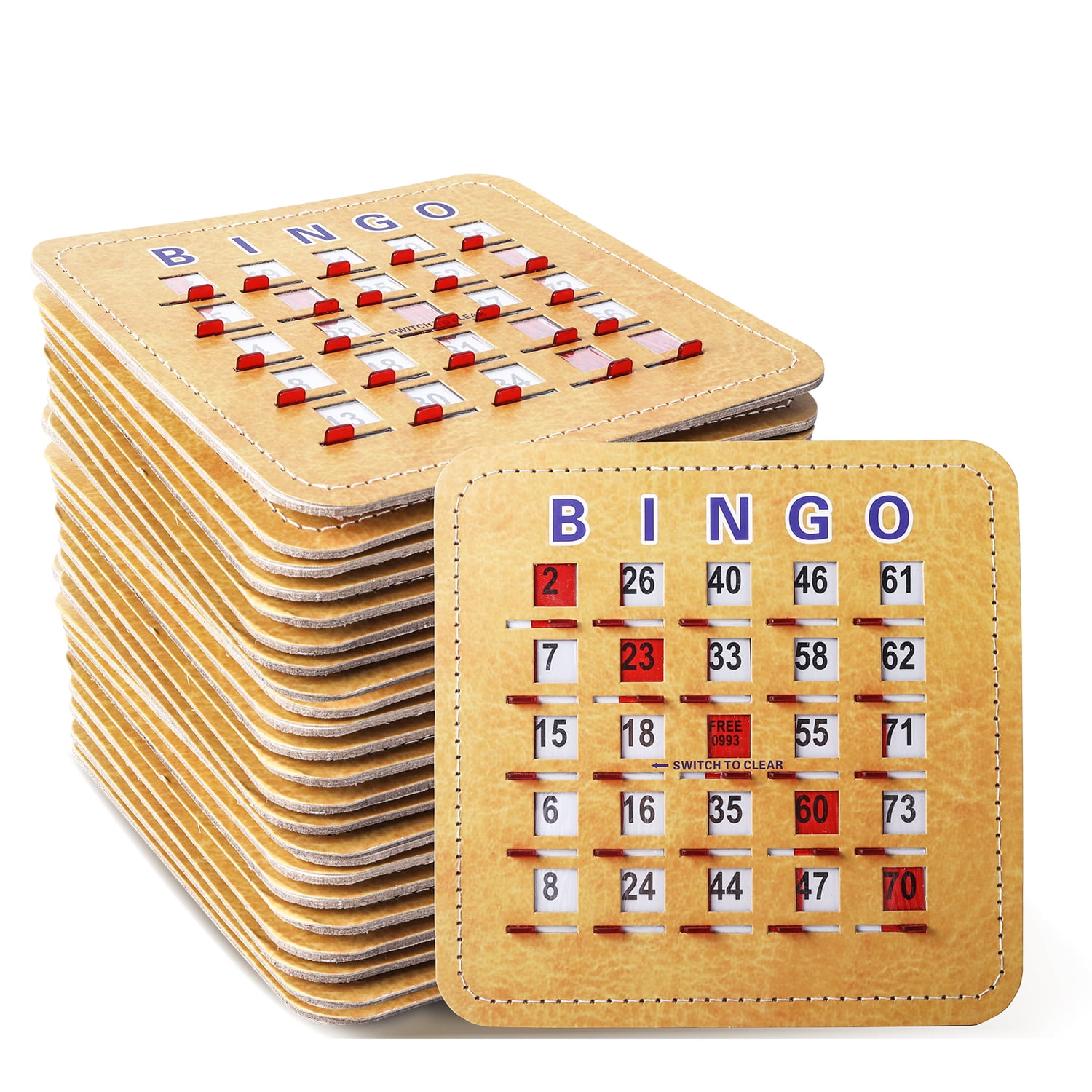 Gse 100-Pack Shutter Bingo Cards: 5-Ply Stitched, Sliding Window within Bingo Cards Slide Windows