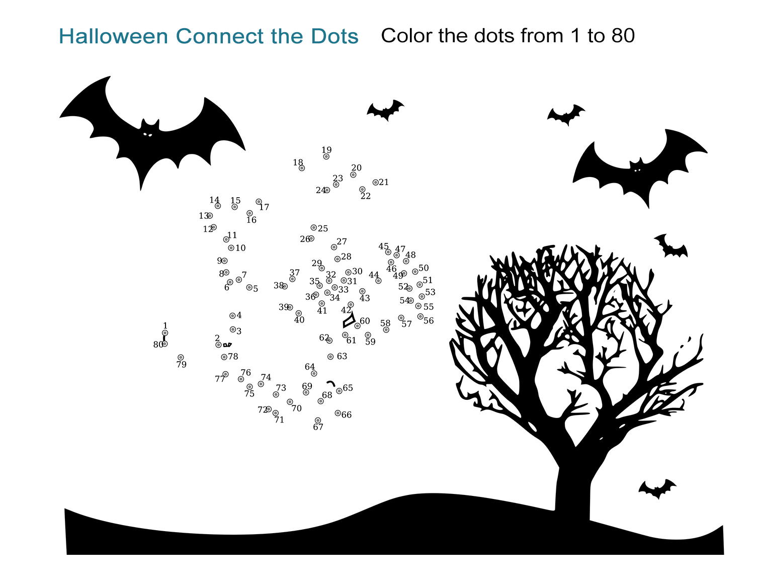 Halloween Connect The Dots Worksheet - All Esl for Free Printable Halloween Connect The Dots
