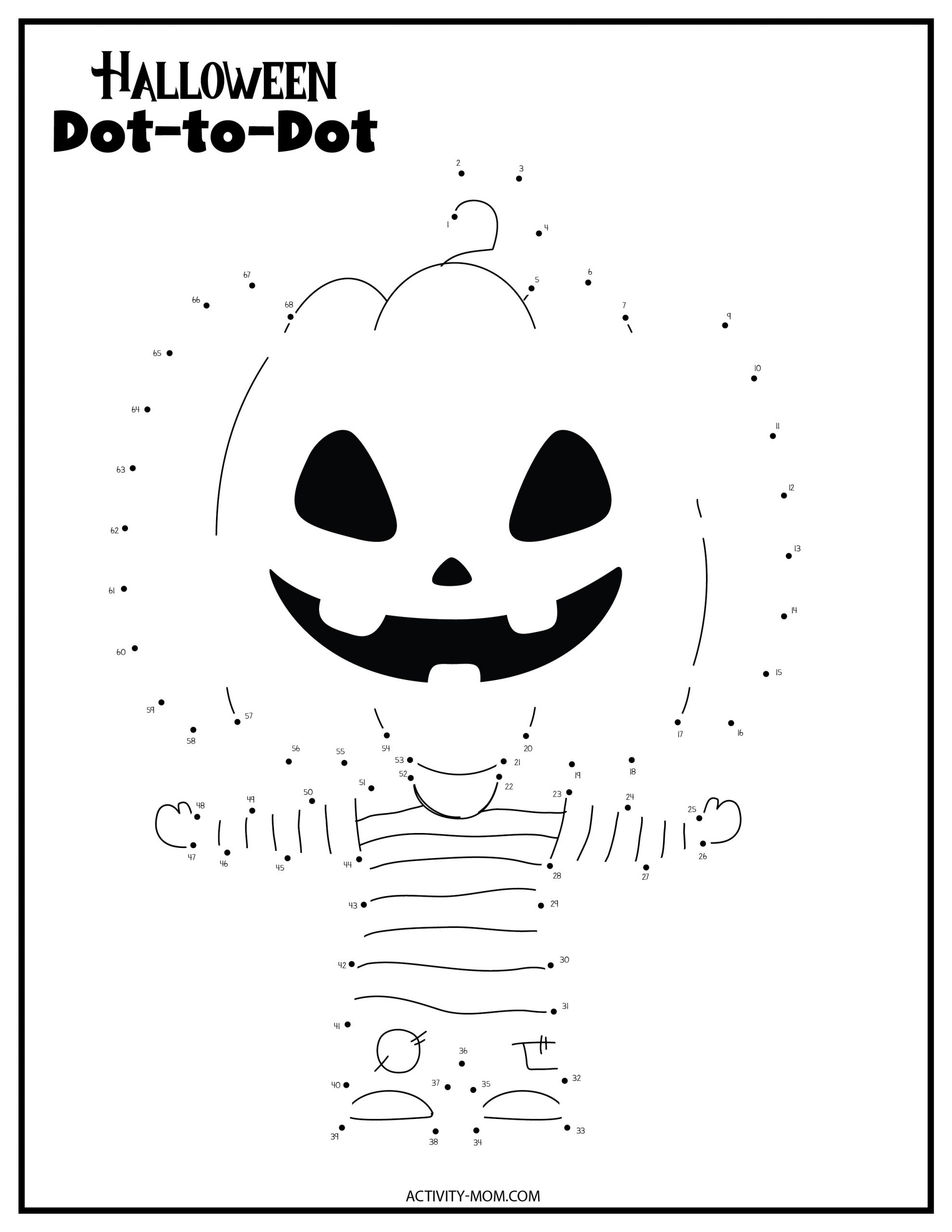 Halloween Dot To Dot Printables (Free) - The Activity Mom pertaining to Free Printable Halloween Connect the Dots