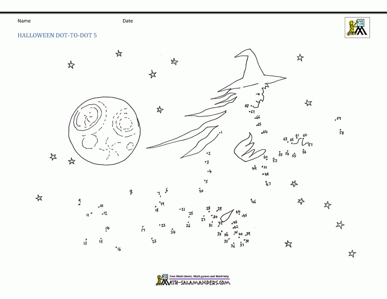 Halloween Dot To Dot Printables inside Free Printable Halloween Connect The Dots